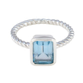 Addison Glamorous Blue Solitaire Ring Blue Topaz Blue